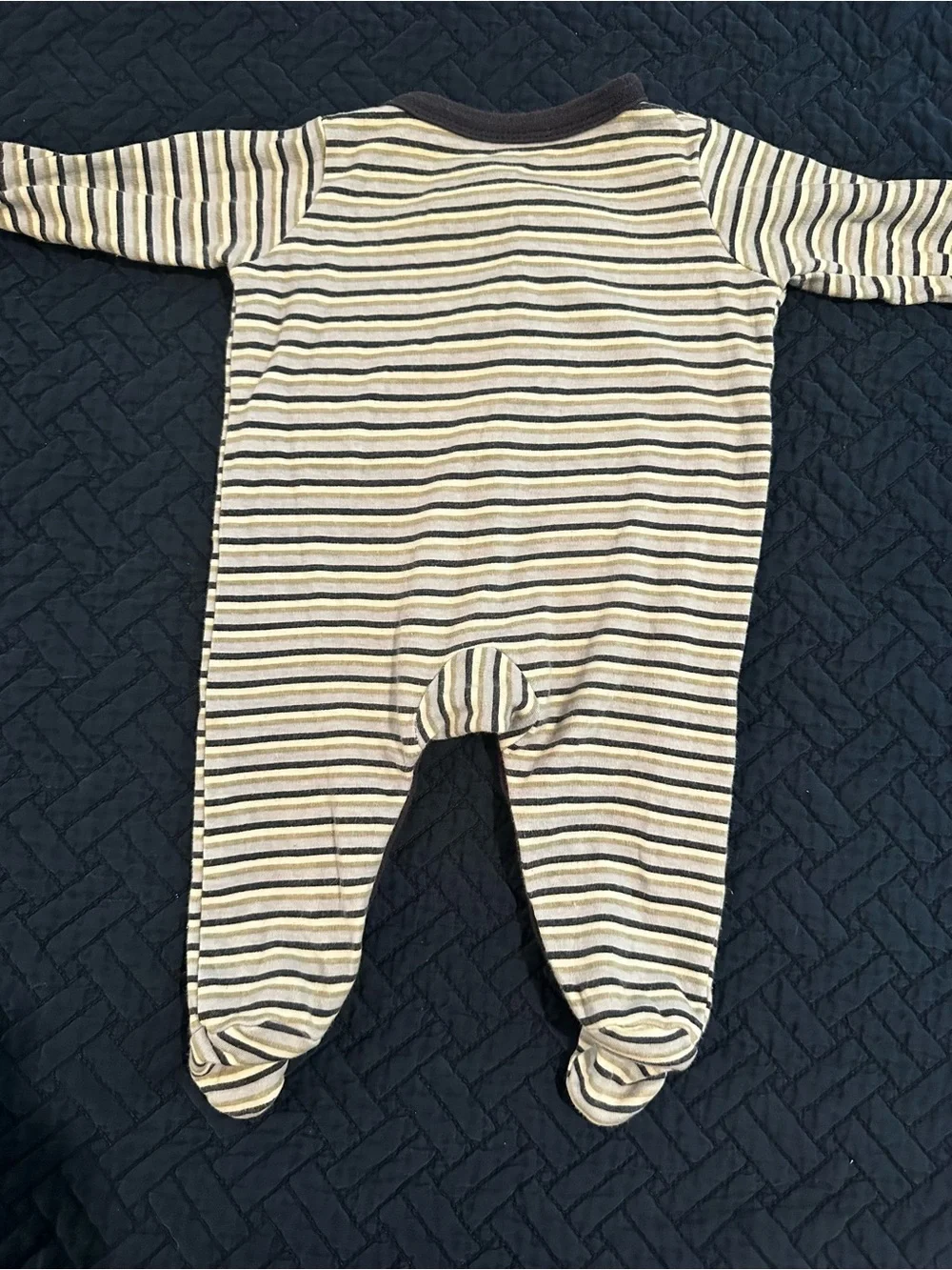 Striped Blue & Brown Footed Baby Cotton One-Piece Play and sleep size 0-3 Months